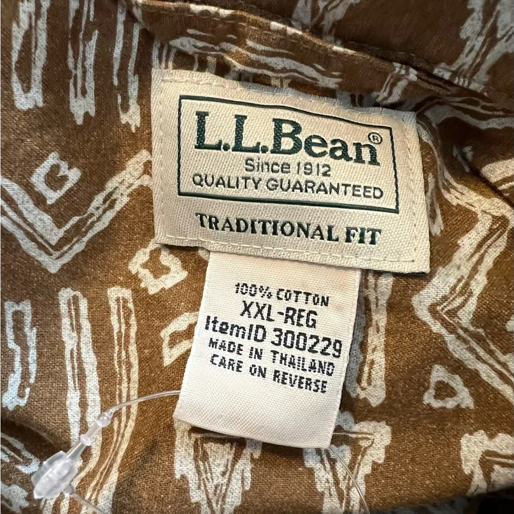 L.L. Bean Men’s Tropics Walnut Geo Hawaiian Aztec Mayan Size XXL NWT - Picture 6 of 8
